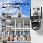 Wi‑Fi IP kamera sa 3 sočiva – PTZ rotacija, sirena i detekcija lica - Slika 2