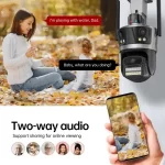 Wi‑Fi IP kamera sa 3 sočiva – PTZ rotacija, sirena i detekcija lica - Slika 5