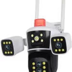 Wi‑Fi PTZ kamera 3‑u‑1 sa 4 MP sočivima i AI praćenjem – 360° nadzor + audio komunikacija