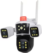 Wi‑Fi PTZ kamera 3‑u‑1 sa 4 MP sočivima i AI praćenjem – 360° nadzor + audio komunikacija