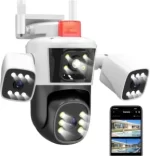 Wi‑Fi PTZ kamera 3‑u‑1 sa 4 MP sočivima i AI praćenjem – 360° nadzor + audio komunikacija - Slika 2