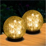 LED Solarna svetla od napuknutog stakla – 2 kom | Dekorativna baštenska rasveta sa toplim svetlom