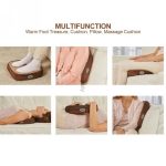 2 u 1 električni grejač za stopala, udoban plišani  masažer grejač za stopala, masažer za grejanje stopala, velike papuče za masažu i grejanje - Slika 2