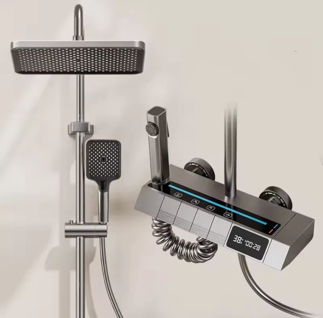 Luksuzni zidni tuš sa dodacima i displejom – LINE premium Luksuzni zidni tuš sa dodacima i displejom – LINE premium