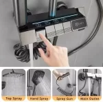 Pametni zidni tuš sa digitalnim displejem i više režima mlaza | Moderan kišni tuš set za luksuzno tuširanje - Slika 2