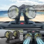 USB auto ventilator sa dva rotirajuća ventilatora – 5V / 12V / 24V, 2 brzine - Slika 4