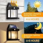 Inteligentna solarna zidna LED lampa – vodootporna IP65, 3 režima osvetljenja, senzor pokreta, za dvorište i fasade - Slika 5