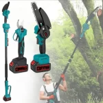 Makita 2u1 aku set: testera + makaze za živu ogradu sa teleskopskom drškom i dve 88 V baterije