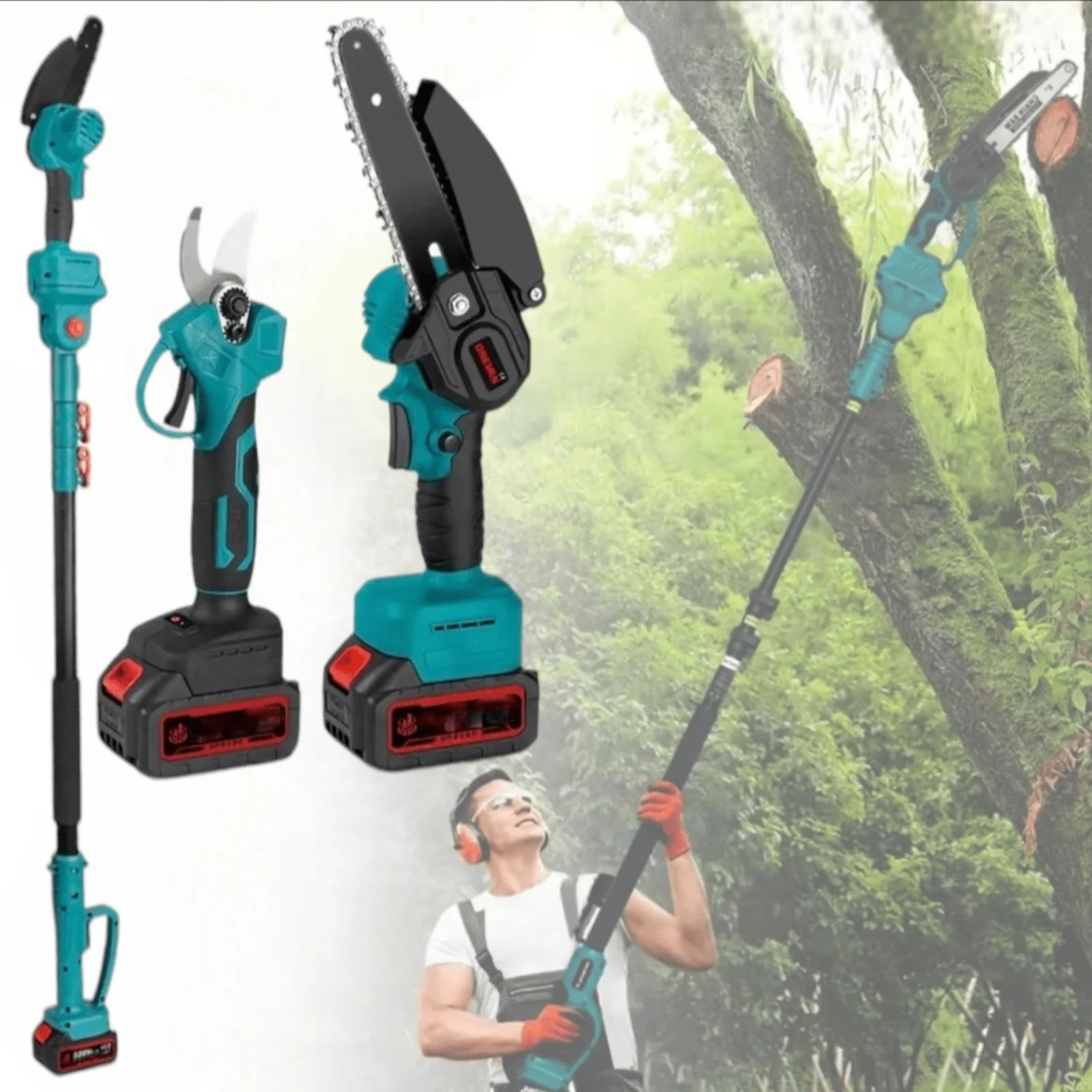 Makita 2u1 aku set: testera + makaze za živu ogradu sa teleskopskom drškom i dve 88 V baterije Makita 2u1 aku set: testera + makaze za živu ogradu sa teleskopskom drškom i dve 88 V baterije