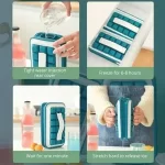 2-u-1 Posuda za Led – Silikonski Kalup za Led u Obliku Blokova - Slika 2