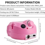 Profesionalna Manikir Brusilica DM202US – Visoka Brzina, Podesiva Snaga i Set Glava za Preciznu Negu Noktiju - Slika 3