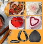 Nelepljiv Kalup za Torte –  Set od 3 - Okrugli, Srcoliki i Kvadratni Kalupi sa Uklonjivim Dnom i Mehanizmom za Otvaranje - Slika 4