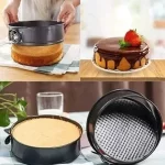 Nelepljiv Kalup za Torte –  Set od 3 - Okrugli, Srcoliki i Kvadratni Kalupi sa Uklonjivim Dnom i Mehanizmom za Otvaranje - Slika 5