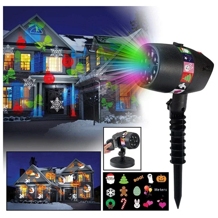 12 Pattern Indoor LED Garden Stage Lamp – Projektor za Božić i Noć veštica