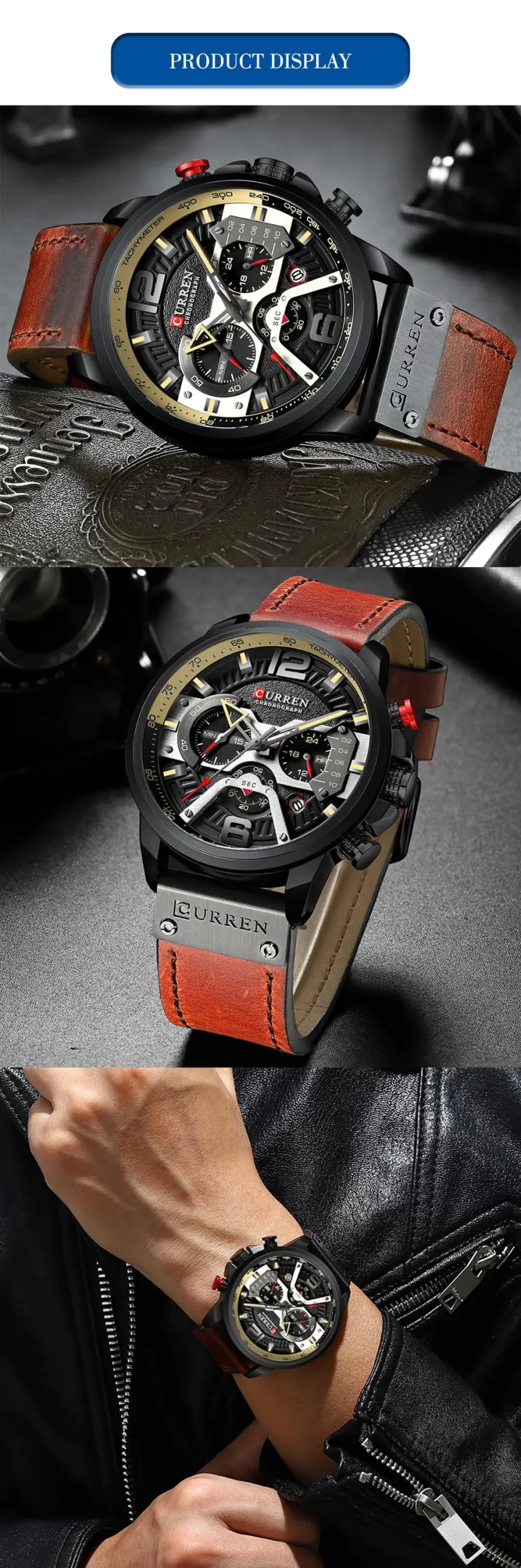Prikaz Curren 8329 sata na tri slike.