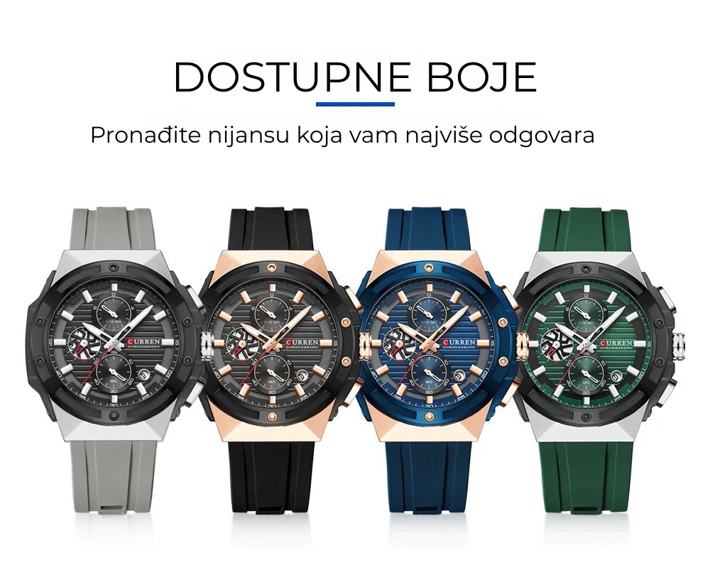 Dostupne kombinacije boja za muški sat Curren 8462.